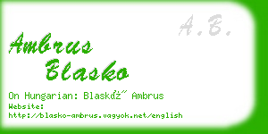 ambrus blasko business card